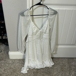 white sparkly dress